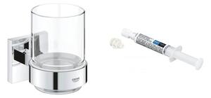 Set cană pentru spălat dinți Grohe Start Cube 41097000, adeziv Grohe QuickGlue 41127000