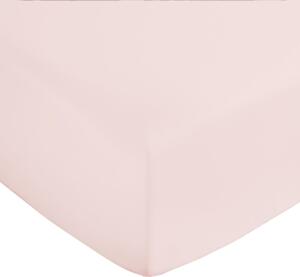 Cearceaf roz din bumbac satinat cu elastic 150x200 cm Cotton Sateen – Bianca