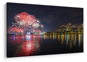 Tablou cu artificii in Singapur (90x60 cm)