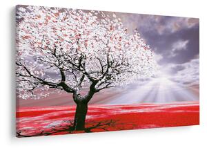Tablou cu pomul roșu (90x60 cm)