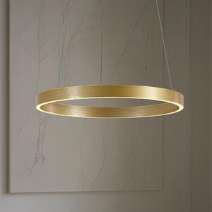 Lucande Lampă suspendată LED Yonam, Ø 60 cm, 1 bec, auriu, CCT, reglabil, Auriu / Alamă, Camera de zi / sufragerie, Metal, Modern