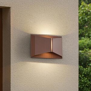 Lindby LED-Aparec de iluminat exterior Anlira, maro, Up & down, IP65, Maro / Rugină, Metal, Modern