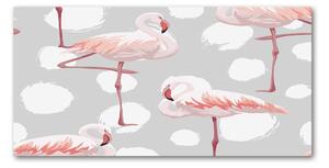 Tablou pe pe sticlă Flamingos