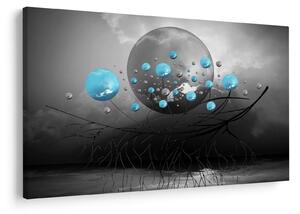 Tabloul - bile abstracte albastru deschis (90x60 cm)