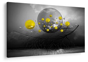 Tabloul - bile abstracte galbene (90x60 cm)