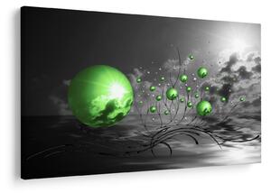 Tabloul bilelor verzi abstracte (90x60 cm)
