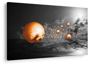 Tabloul bilelor portocalii abstarcte (90x60 cm)