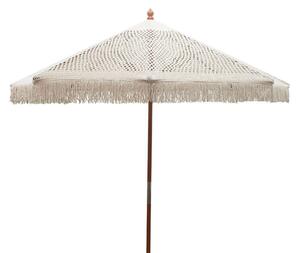 Umbrela stil mileu Brilie lemn-macrame D2.70x2.60m ecru
