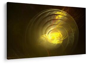 Tabloul cu spirala abstractă în galben (90x60 cm)