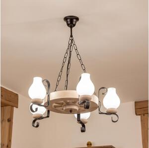 Brilagi - Candelabru cu lanț ROATA 5xE14/40W/230V, stejar