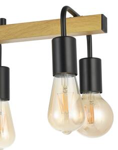 Eglo 43316 - Lustră suspendată pe cablu ERRIBERA 8xE27/40W/230V stejar/negru