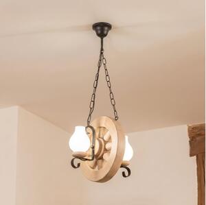 Brilagi - Candelabru pe lanț ROATA 2xE14/40W/230V, stejar