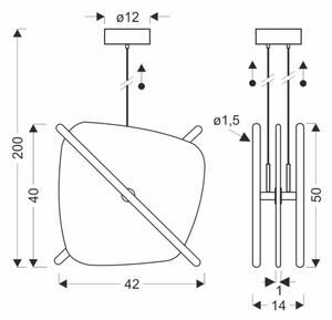 Lustră suspendată pe cablu RELAX LED/15W/230V auriu/alb