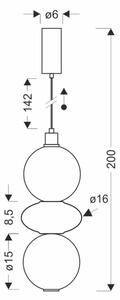 Lustră LED pe cablu FLORES LED/12W/230V, auriu/portocaliu