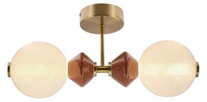 Lampă de perete LED FLORES 2xLED/5W/230V auriu/maro
