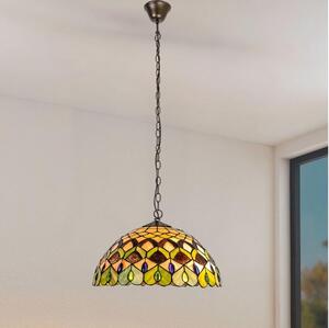 Brilagi - Lustră Tiffany MARGARET cu vitralii, pe lanț, 2xE27/60W/230V