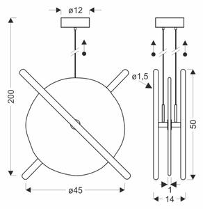 Lustră LED suspendată pe cablu RELAX LED/15W/230V auriu/alb