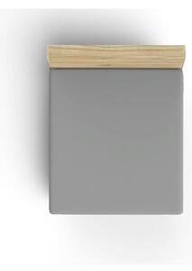 Cearceaf gri închis din bumbac cu elastic 140x200 cm – Mijolnir