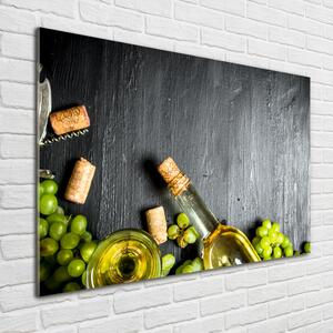 Fotografie imprimată pe sticlă Vin alb și fructe
