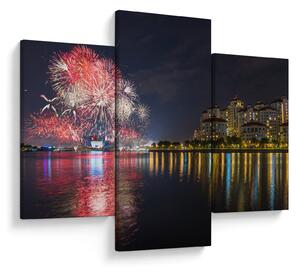 Tablou cu artificii in Singapur (90x60 cm)