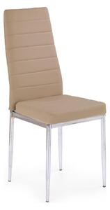 Scaun tapitat K70C, bej/crom, piele ecologica/metal, 43X49X97 CM