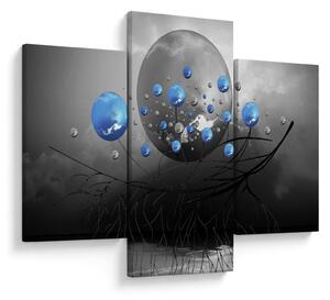Tabloul cu bile abstracte albastre (90x60 cm)