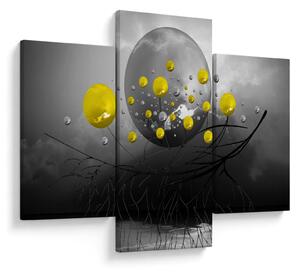 Tabloul - bile abstracte galbene (90x60 cm)