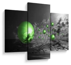 Tabloul bilelor verzi abstracte (90x60 cm)