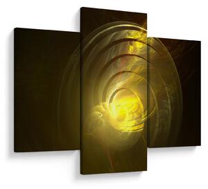 Tabloul cu spirala abstractă în galben (90x60 cm)