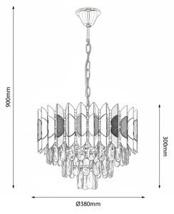 Brilagi - Candelabru CRISTAL cu lanț, 5xE14/40W/230V, diam. 38 cm