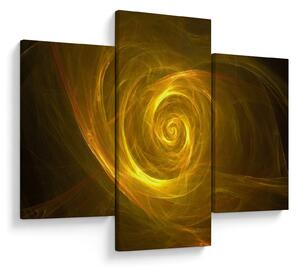 Tabloul cu spirala abstractă în galben (90x60 cm)