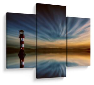 Tablou cu farul în mare (90x60 cm)