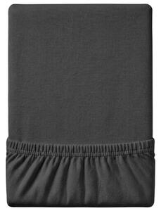 Cearsaf Jersey EXCLUSIVE cu elastic 90x200 cm gri inchis