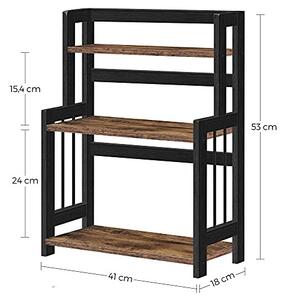 Raft de organizare, Songmics, Negru, 41x18x53 cm
