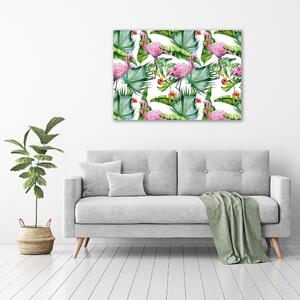 Fotografie imprimată pe sticlă plante Flamingos