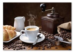 Imagine de sticlă Cornuri și cafea
