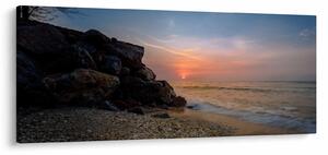 Tablou apusului de soare pe plajă (120x50 cm)