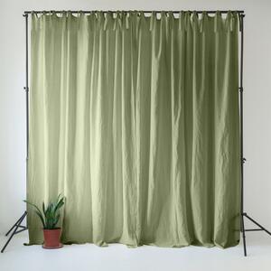Draperie verde-deschis din in 140x170 cm Sage – Linen Tales