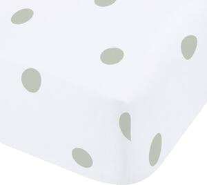 Cearceaf alb-verde din flanelă cu elastic 150x200 cm Polka Dot – Catherine Lansfield