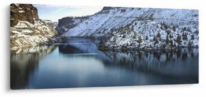 Tablou - peisaj de iarnă cu lac (120x50 cm)