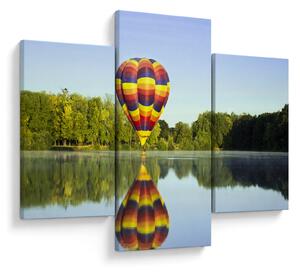Tablou cu balon cu aer cald pe un lac (90x60 cm)