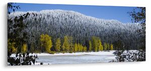 Tablou - munții înzăpeziți iarna (120x50 cm)