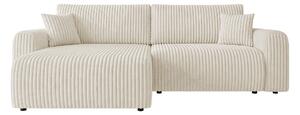Colțar Luxum, Funcția de dormit, Spațiu de depozitare, 245x145x82cm, 92 kg, Picioare: Plastic