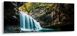 Tablou cu cascada de pădure (120x50 cm)