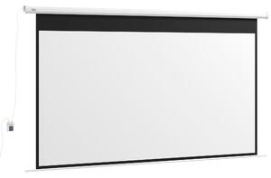 HOMCOM Ecran Proiector 120", Motorizat cu Telecomandă, Montaj pe Perete sau Tavan, Ideal pentru Acasă și Birou, 293,5x8x176 cm, Alb | Aosom Romania