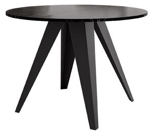 Masă Oswego 175Negru, Marmură neagră, 8cm, ExtensieExtensie, PAL laminat, Metal