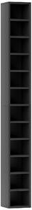 HOMCOM Dulap Suport Cd Da Perete Con 12 Polițe In Lemn 21x20x175cm Negru | Aosom Romania
