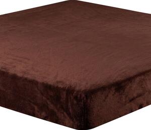 Cearceaf cu elastic din micropluș de culoarea ciocolatei 180 x 200 cm