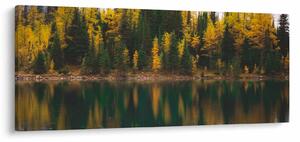 Tablou cu lac de pădure (120x50 cm)