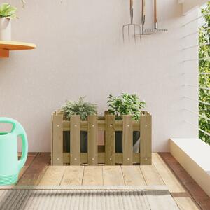 Jardinieră grădină design gard 60x30x30cm lemn de pin impregnat